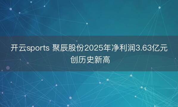 开云sports 聚辰股份2025年净利润3.63亿元 创历史新高