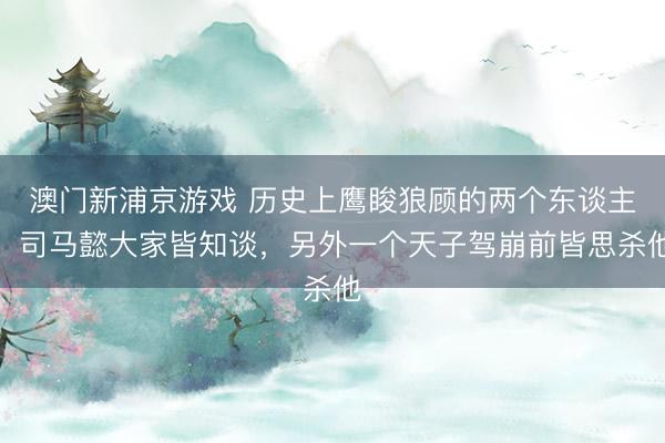 澳门新浦京游戏 历史上鹰睃狼顾的两个东谈主，司马懿大家皆知谈，另外一个天子驾崩前皆思杀他