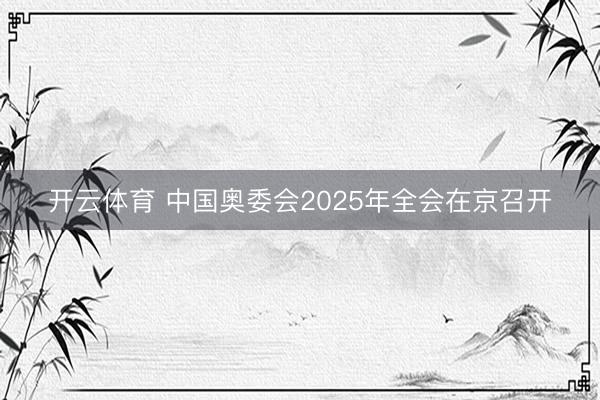 开云体育 中国奥委会2025年全会在京召开