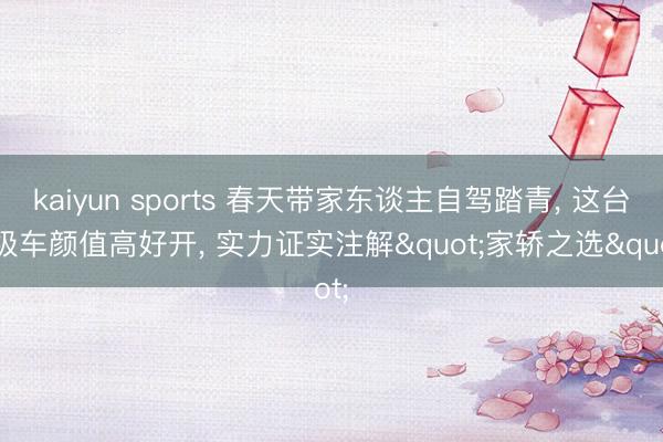 kaiyun sports 春天带家东谈主自驾踏青, 这台B级车颜值高好开, 实力证实注解"家轿之选"