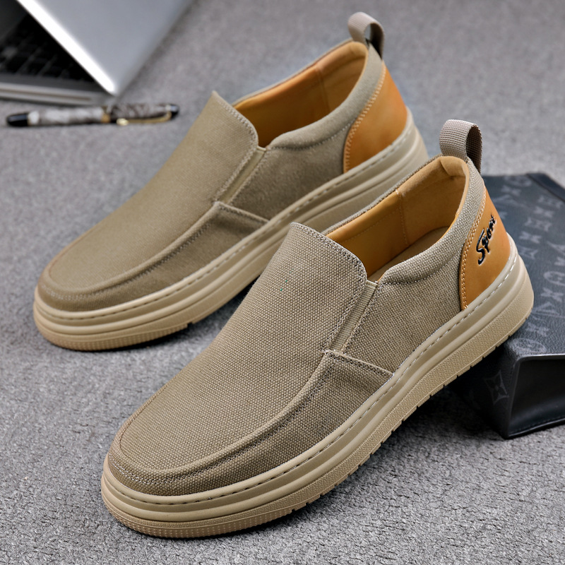 Men's Lightweight Thick - soled Canvas Slip - ons, Driving Shoes
