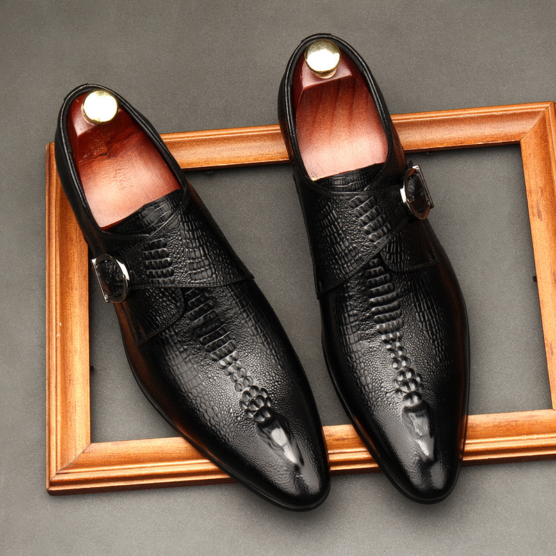 Crocodile - Embossed Wine Red Wedding Monk