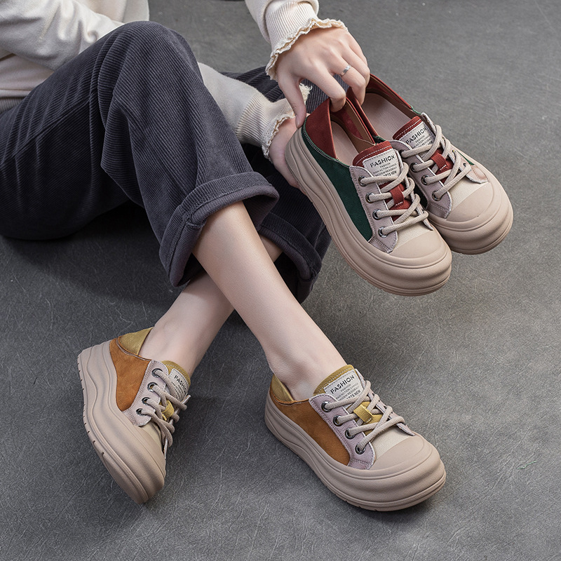 Color-blocked Thick Sole Shoes Spring 2025