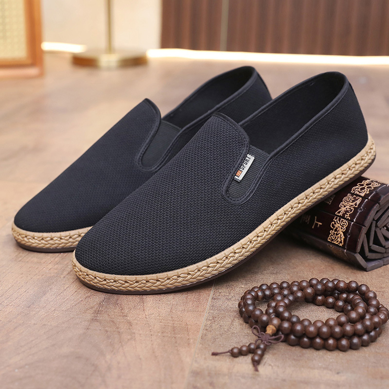 TAFUSEN Men's Old Beijing Cloth Slip - ons, Breathable