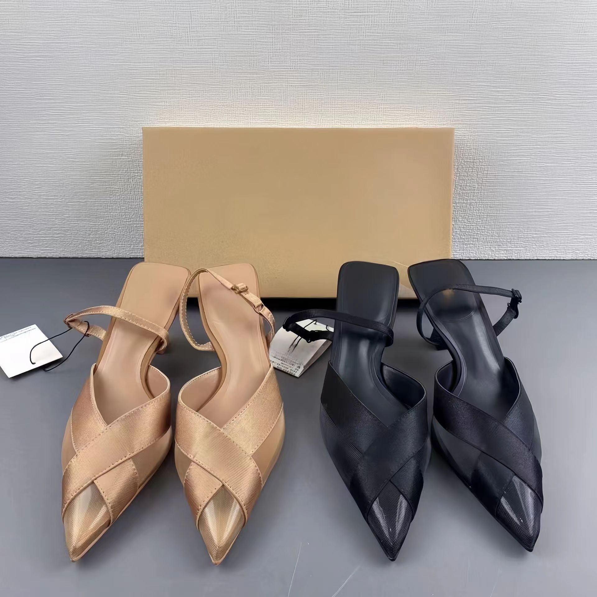 French mesh stiletto ladies' sandals