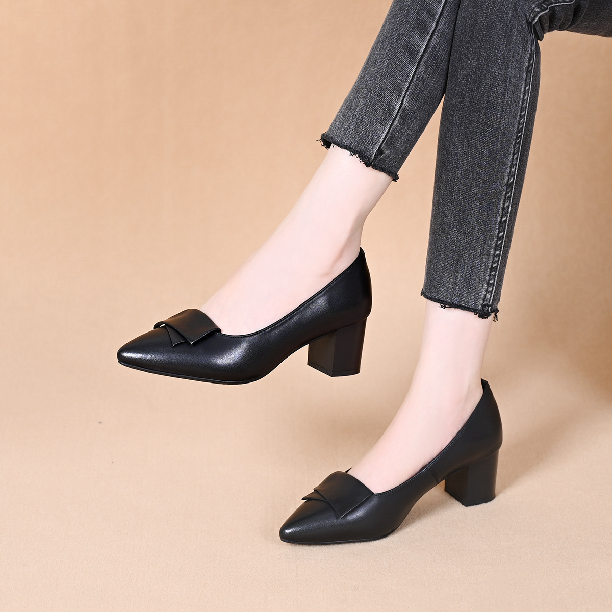 Soft Leather Business Stilettos All Seasons