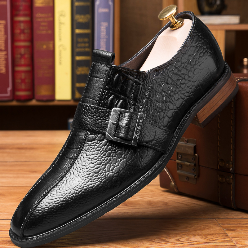 Top layer cowhide frosted business casual soft leather shoes