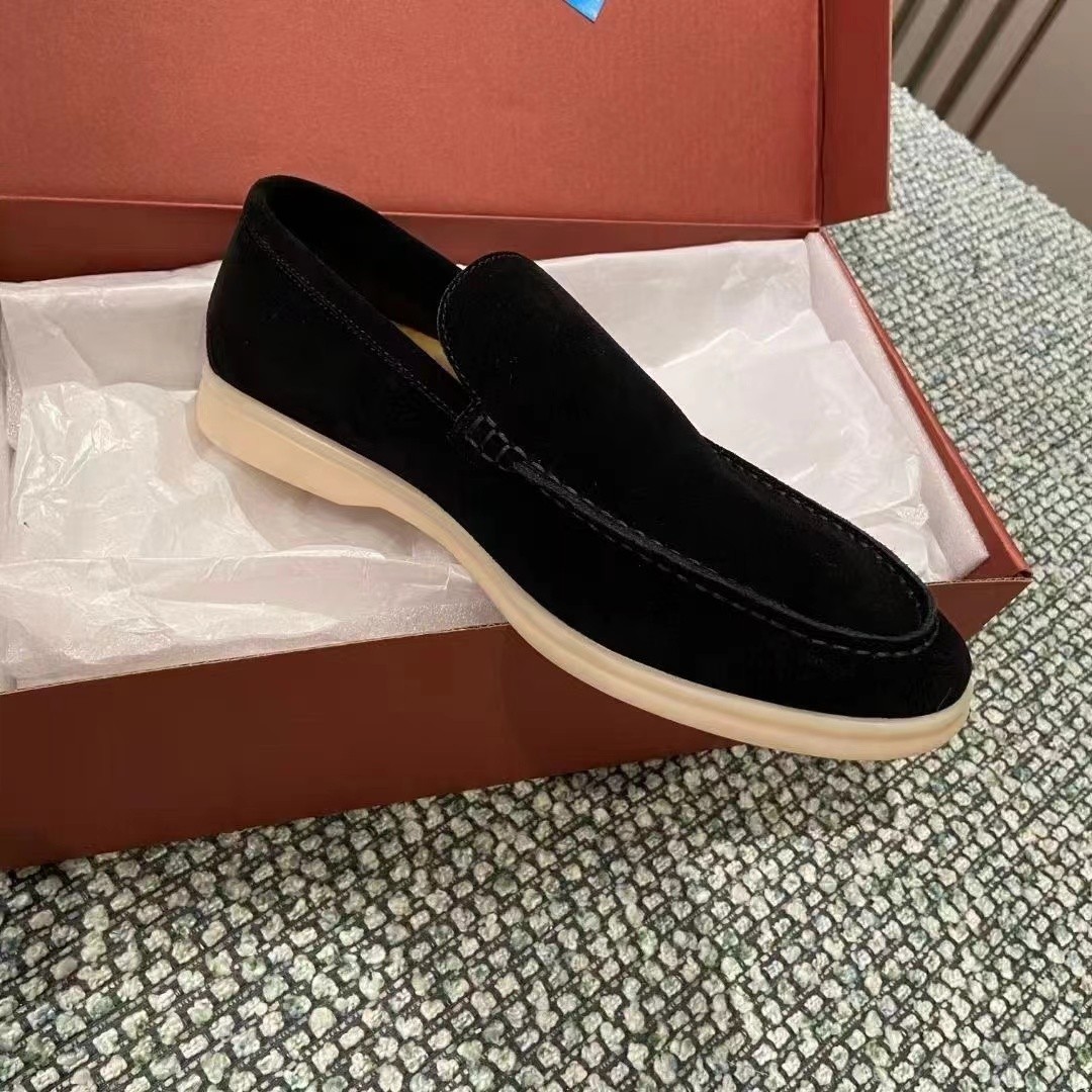 L Brand Classic Leather Men's Shoes, Black, Natural Leather