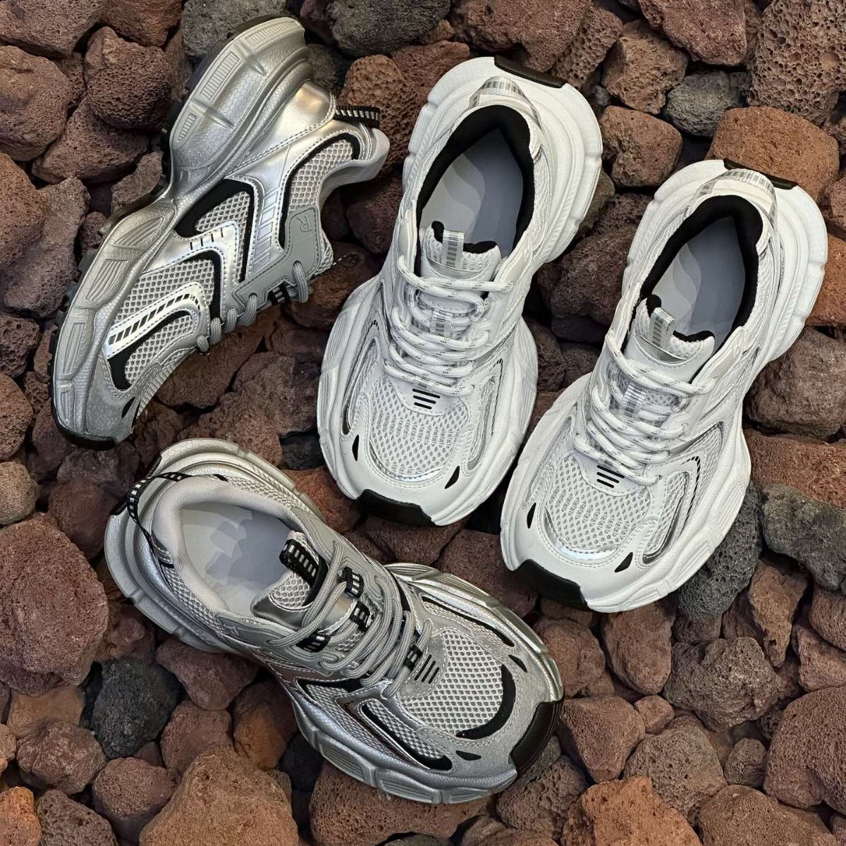 2024 Retro Monster Thick Sole Mesh Sneakers