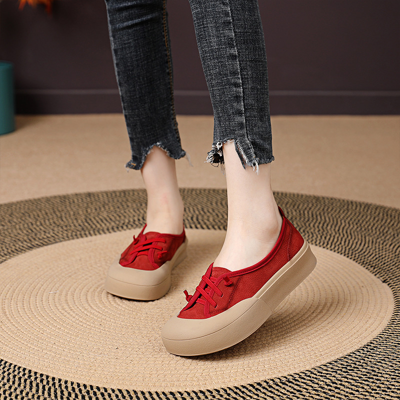 2024 Spring New Retro Solid-color Slip-on Shoes