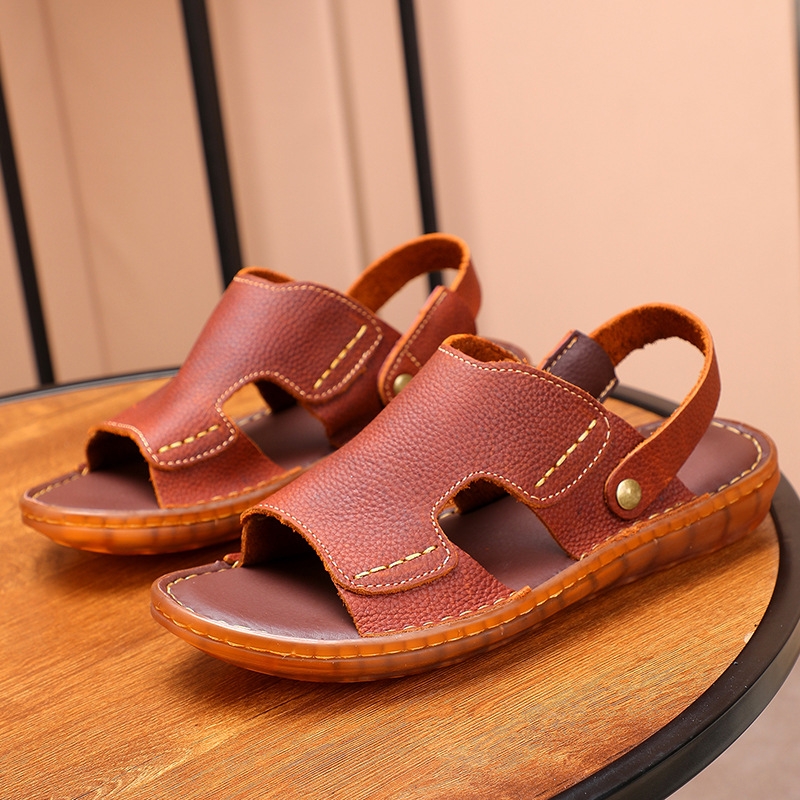 Genuine Leather Two-Way Sandals