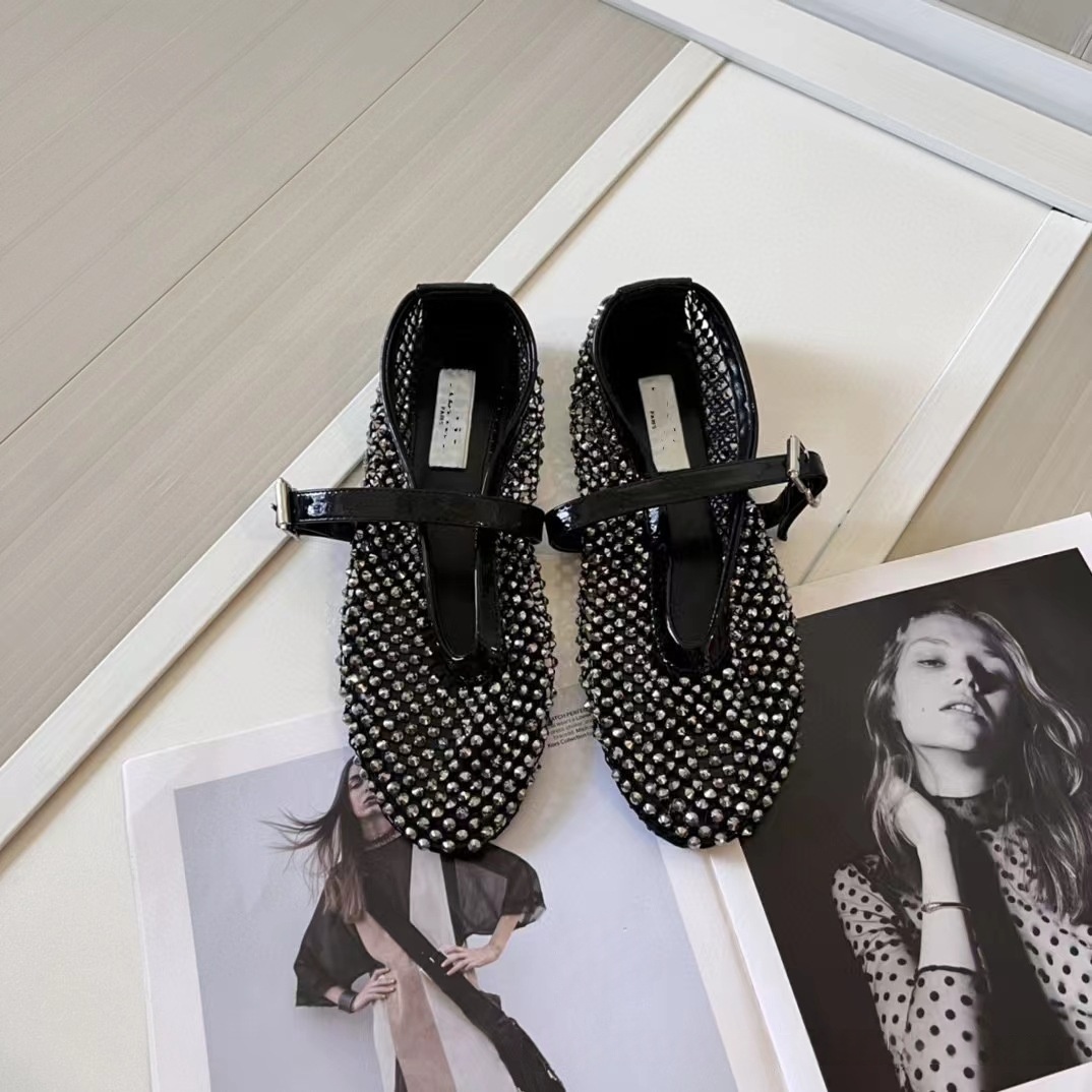 Embellished Alaïa - style Ballet Shoes