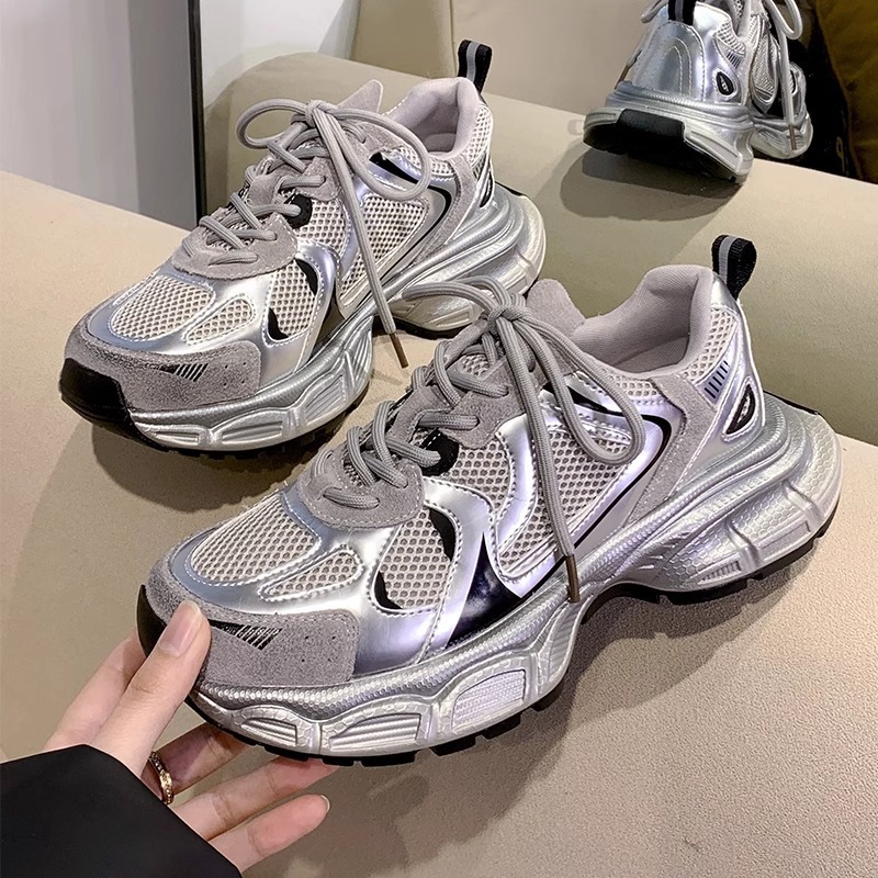 2025 Spring Thick Sole Breathable Dad Shoes Women