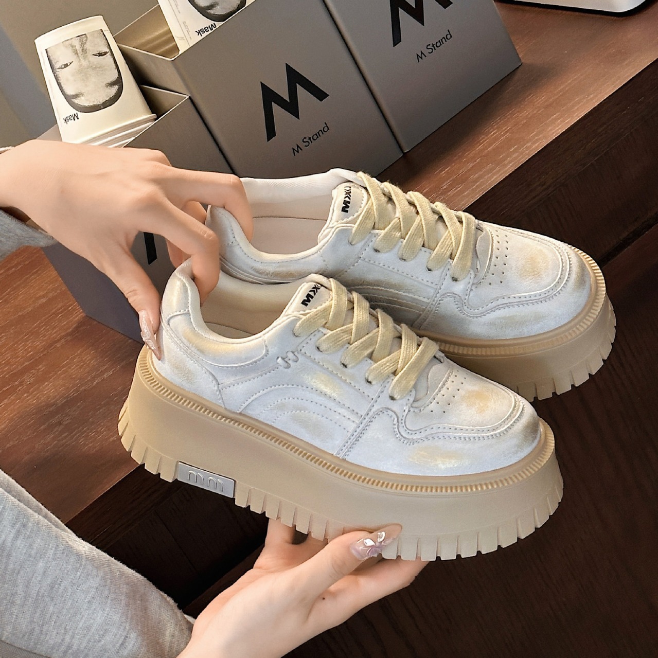 2025 Early Spring Platform White Casual Shoes