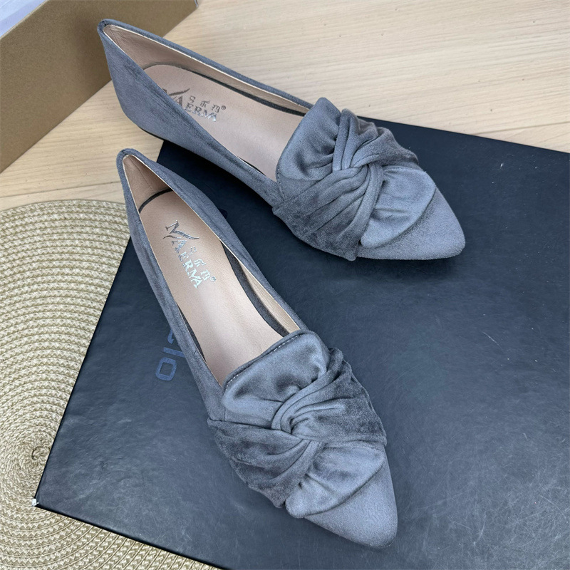 2025 Bowknot Big Size Slip-On Pointed