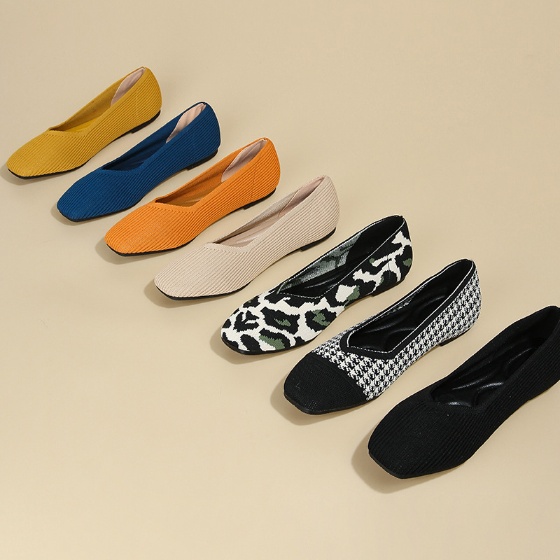 2025 Square Knit Princess Non-Slip Flats