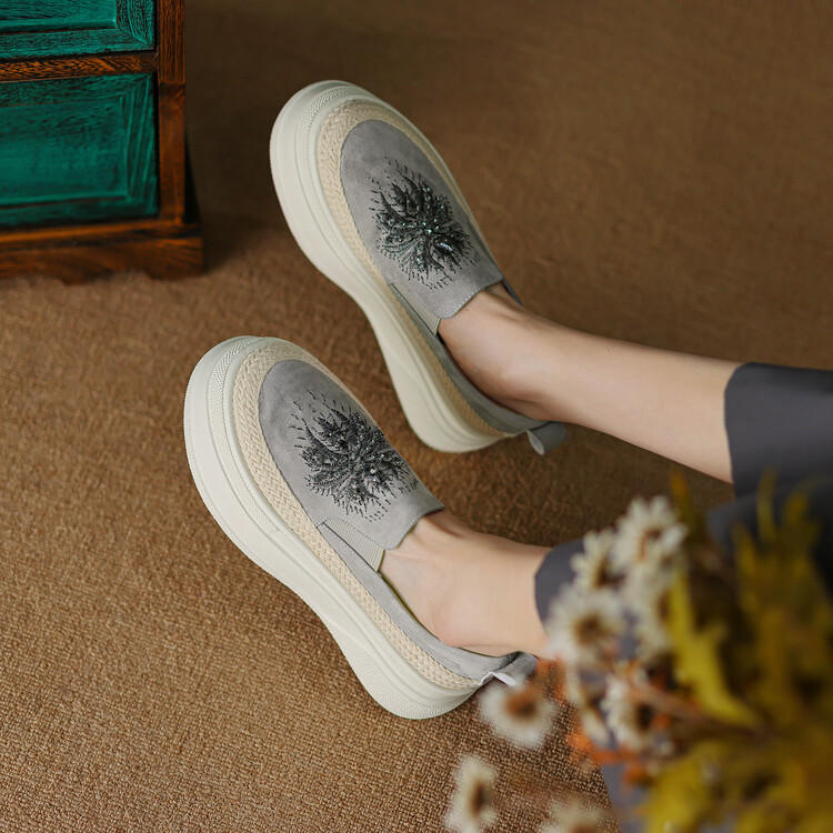 2022 Korean-style Spring/Fall Thick-soled Slip-on Loafers