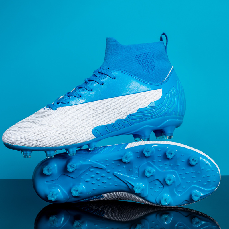 Men's High - Top Knitted Long - Spike Soccer Shoes for Youth