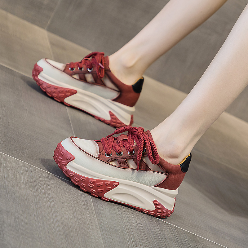 2025 Summer Hollow Leather Thick Sole Sandal Trainers