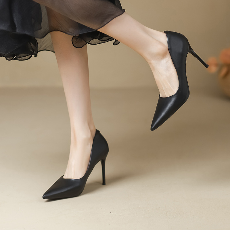 Satin Bowknot Black Heels 2025 Wholesale