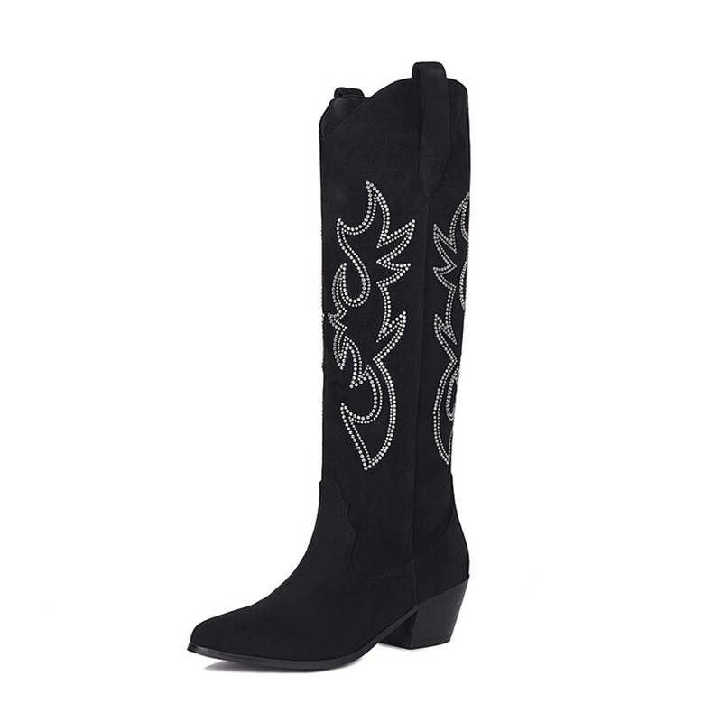 Water - Diamond Mid - heel High - top Boots, Plus Size