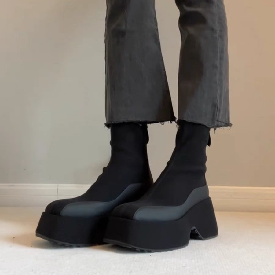 Autumn New Thick - soled Elastic Chelsea Short Boots