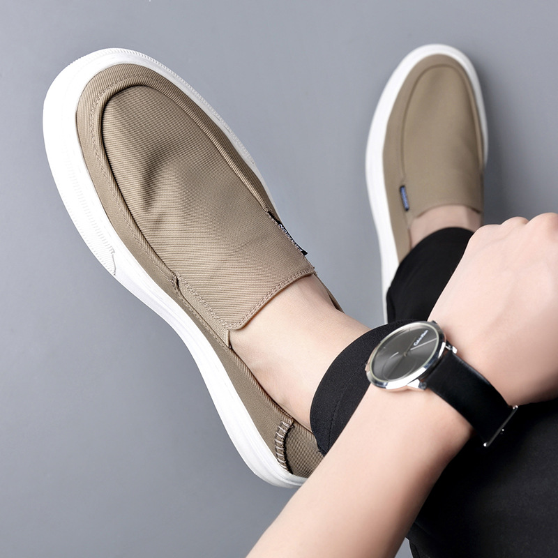 Men's Summer Canvas Slip - on Lazy Shoes, Breathable Loafers