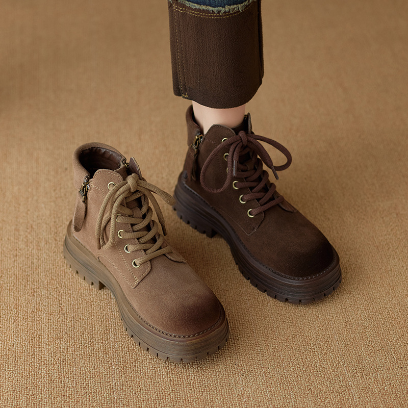 2025 New Cowhide Suede Raised - sole Martin Boots