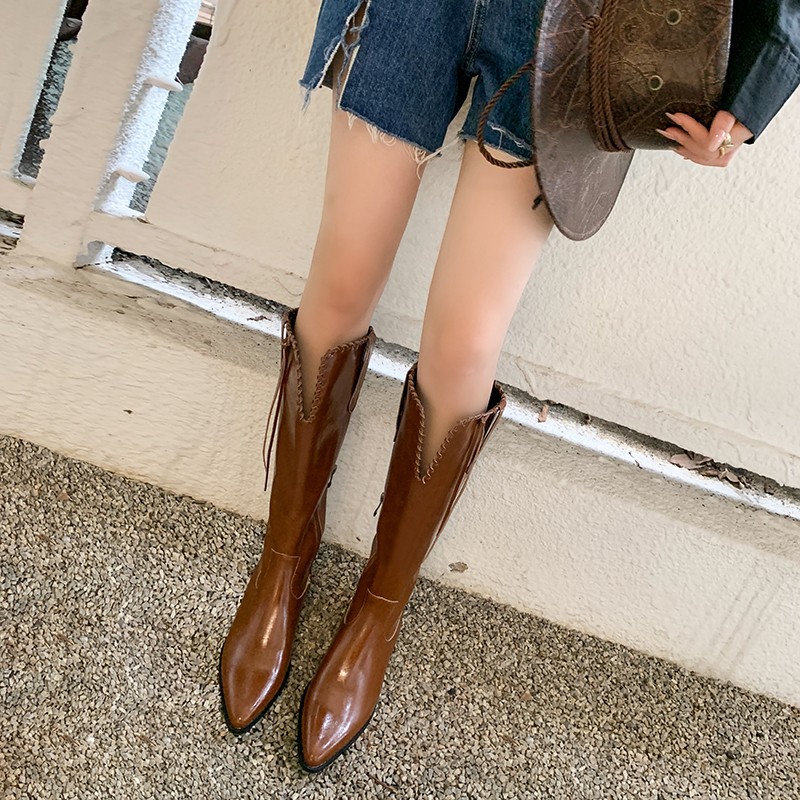 Summer Pointed - toe Western Cowboy Mid - calf Boots