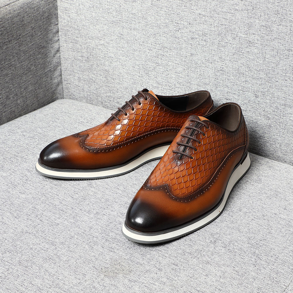 Men's High-end Oxford, Embossed, Popular in EU/US, Cross-border