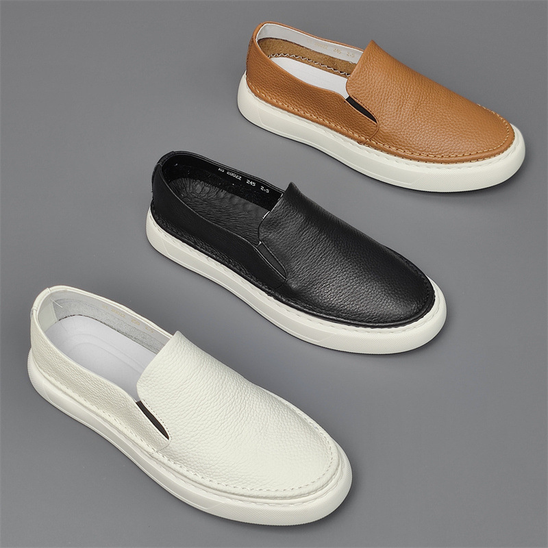 Scarce Top - grade Cowhide Lazy Slip - ons, Ultra - light & Versatile