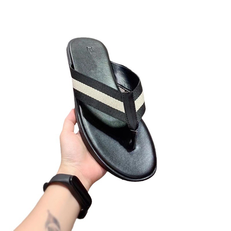 Striped Ribbon Flip-Flops