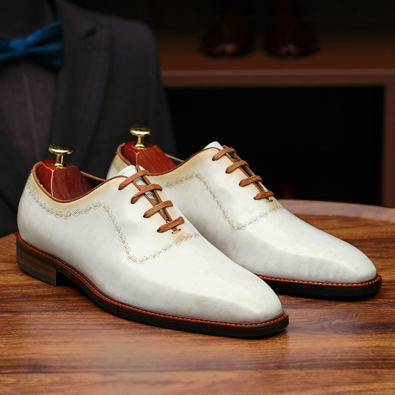 2025 New Men's Leather Oxford, British Style, for Weddings