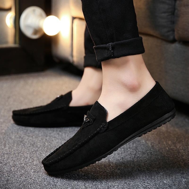 2024 Old Beijing Men's Driving Canvas Slip - ons, Beanie Shoes