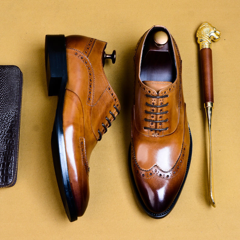 Brown Oxford for Men, British Style, Height-increasing, Korean Style