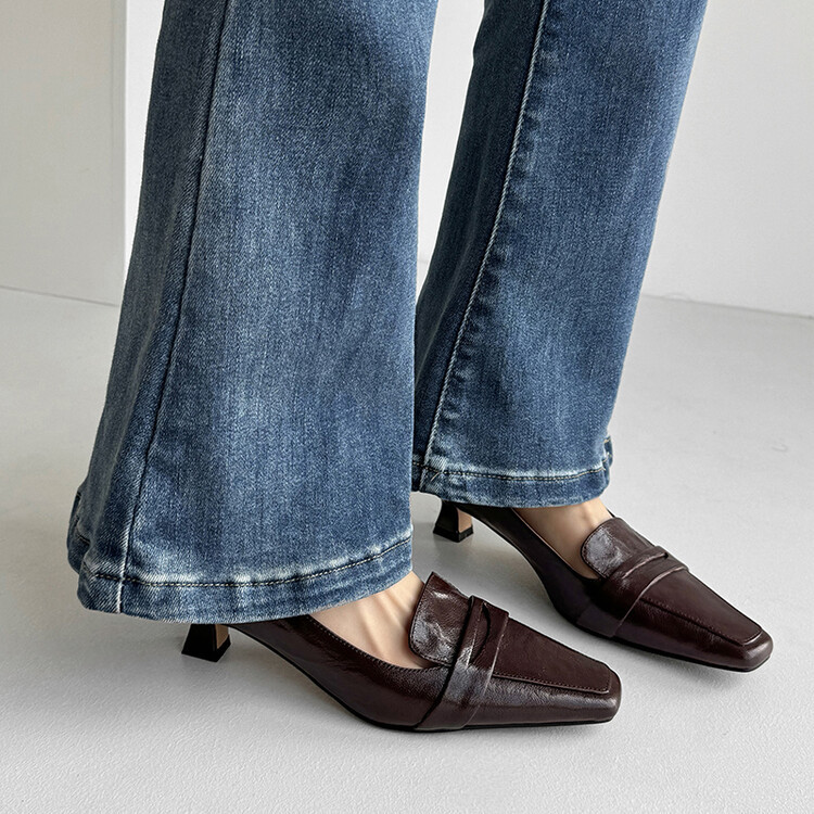 Chic Sheepskin Mid Heel Oxfords 2025