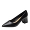 Black [Leather surface thick heel 5CM]