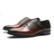 Dark brown with green patchwork