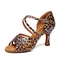 Shiny Gold Leopard Print Braided Style Sheepskin Padding Seven-point Heel