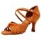 Dark Skin Color Sheepskin Velvet Seven-strap Knotted Seven-point Heel