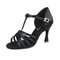 High-end obsidian five-strap flat strip heel with leopard pattern 6.5CM (No return or exchange)