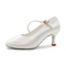 White Satin Adult Female M 7.5CM