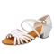 White Microfiber Braided Style Children's Heel