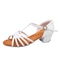 White Microfiber Five-strap T-shaped Children's Heel