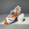 White Microfiber Cross T-shaped Children's Heel