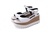 Fish mouth sandals white glossy (8cm)