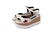 Fish mouth sandals beige rose red stars (8cm) [custom-made, no return or exchange]