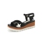 Fish mouth sandals black white stars (5cm)