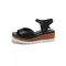 Fish mouth sandals black glossy (5cm)