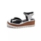 Fish mouth sandals white silver stars (5cm)